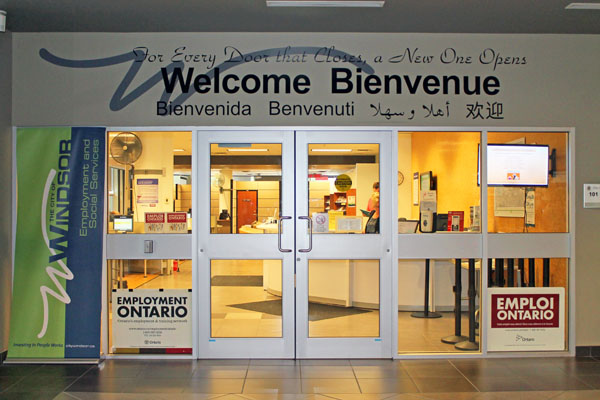 Entrance of the City of Windsor Employment Resource Centre